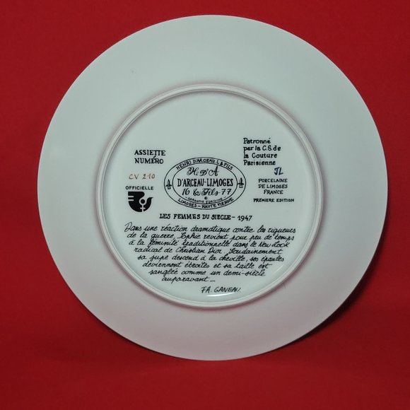 VTG 1978 D’Arceau Limoges Collectors Plate Sophie La Mode New Look La Feminite Z - Picture 3 of 10